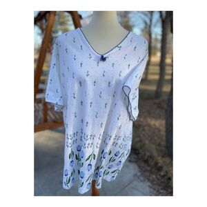 Vintage Tulip Floral Cotton Shirt Loungewear